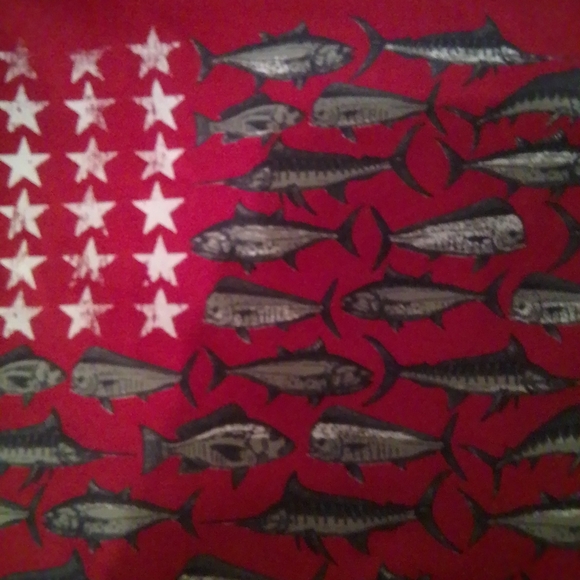 COLUMBIA SUPER BLUEFIN WINDS CAMP MEN'S FISHING USA FLAG